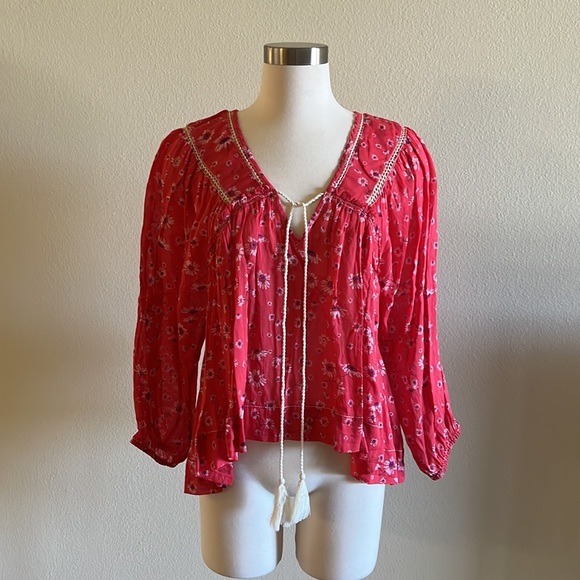 Free People Tops - Free People Red blouse.